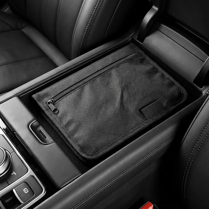 Car Document Organizer Oxford Fabric Multi-pocket Car Bag Organizer with Glove Box Storage for Registration and Insurance Holder, Portable Vehicle Document Holder for Men