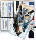 Yuxcfhjfe Car Document Holder with Magnetic Shut, Car Registration and Insurance Card Holder, Vehicle Glove Box Organizer Documents, Driver License, Auto Paperwork Organizer Wallet, Owl Gaze Pattern