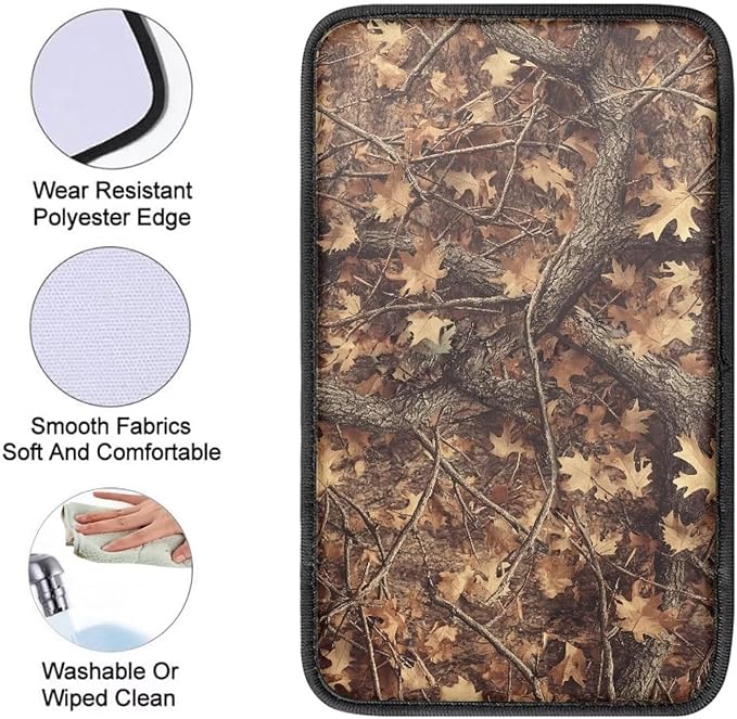 Horeset Hunting Camouflage Car Armrest Cover Interior Protector Non-Slip Comfortable Auto Armrest Cover Cushion Easy to Install