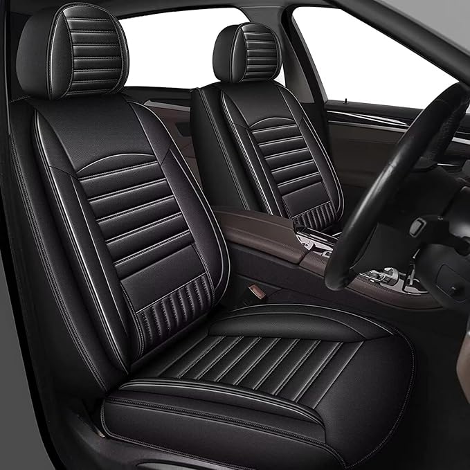 TTX LIGHTING Car Seat Covers Fit for Dodge Dart 2013-2016 Seat Covers Full Set 5 Seats Waterproof Faux Leather Car Seat Cushion Protector Compatible Airbag(Black)