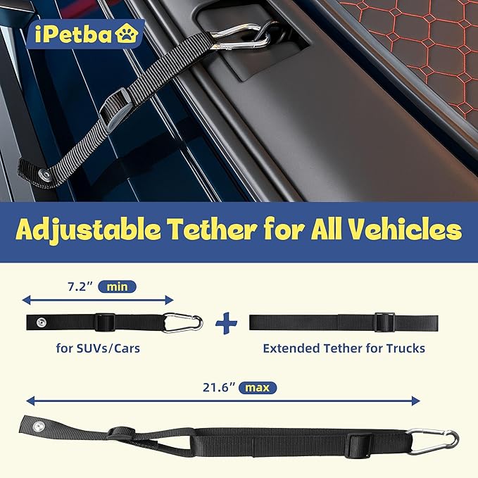iPetba Dog Ramp for Car & Truck & SUV & Stairs - Joint-Friendly, Anti-Slip, Gentle Slope，Extra Wide & Stable, Up to 200 lbs