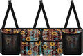 CLOHOMIN Aztec Trunk Organizer for Car Sunflower Car Backseat Hanging Organizer for SUV Van Car Cargo Storage Collapsible with 4 Pockets Adjustable Straps