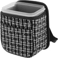 Car Trash Can Portable and Hanging 5.9" Length 4.3" Width 7.5" Height Trash Bin Fabric Black 1 Pcs