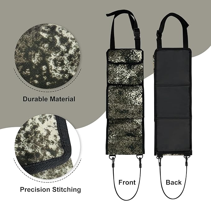 MYDAYS Seat Back Gun Rack, Gun Sling Bag, Camo Front Seat Gun Organizer Holder for Hunting Rifles/Shotguns