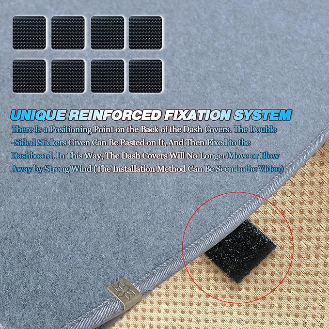 Dash Cover | Anti-Glare, Sun Protection, Dustproof, UV-Proof | Dashboard Covers Interior Car Accessories, Fit for Fo-rd F-150 1997 1998 1999 2000 2001 2002 2003, Expedition 97-02, Grey