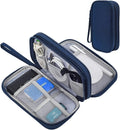 Electronic Organizer Travel Cable Accessories Bag, Electronic Organizer Case, Electronic Accessories Organizer Bag for Power Bank, Charging Cords, USB Cable, Earphones (Navy Blue)