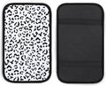 Black White Leopard Car Center Console Cushion Pad,Waterproof Armrest Seat Box Cover Protector,Comfortable Car Decor Accessories Fit for Most Cars, Vehicles, SUVs