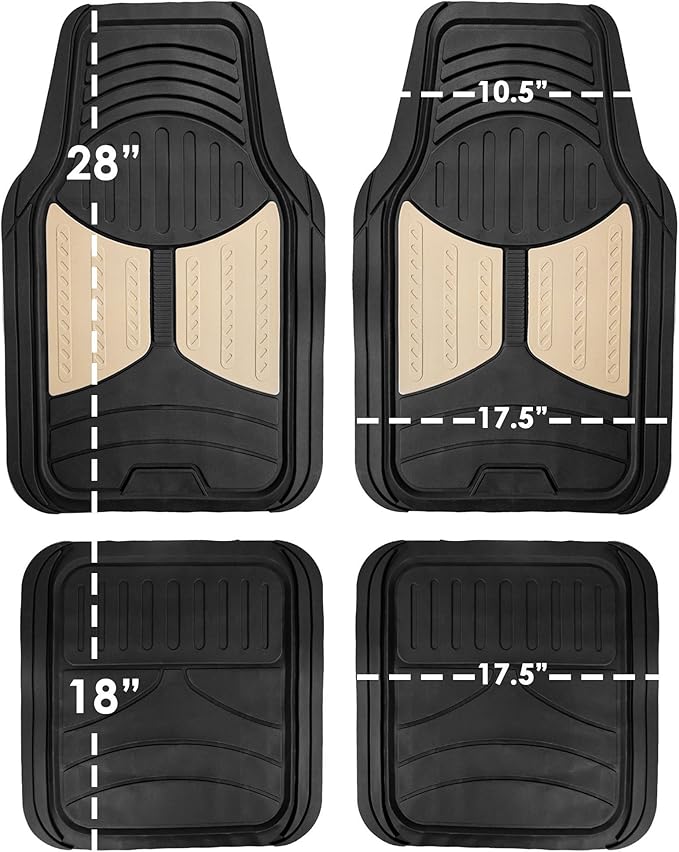 FH Group Automotive Floor Mats - Heavy-Duty Monster Eye Rubber Floor Mats for Cars, Universal Fit Full Set, Climaproof Floor Mats, Trimmable Floor Mats for Most Sedan, SUV, Truck Floor Mats Burgundy