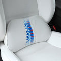 Dapucarin Lumbar Support Pillow for Car Seat, Office Chair Nappa Leather Memory Foam Lower Back Cushion for Back Pain Relief Improve Posture, Ergonomic Back Rest for Gaming Chair, White, 1PC