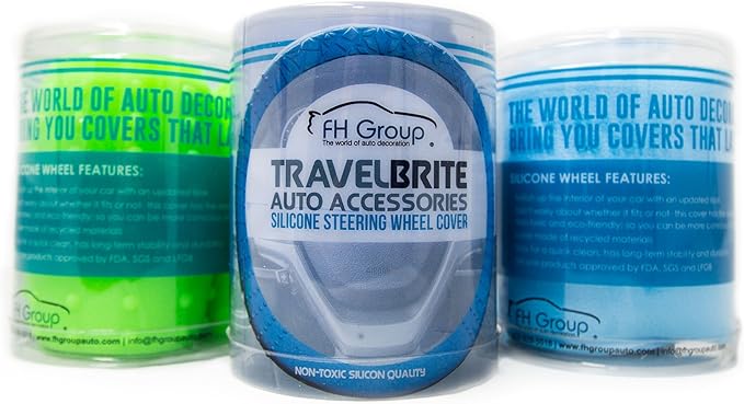FH Group Universal Fit Silicone with Nibs and Pattern Massaging Grip Steering Wheel Cover Fits Most Cars, SUVs, Trucks, and Vans Baby Pink