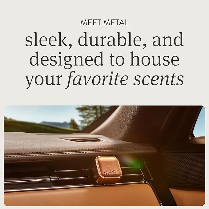 Drift Metal Vent Clip Starter Kit - Car Air Freshener - Scent Diffuser for Car - Metal Odor Eliminator - Cabana