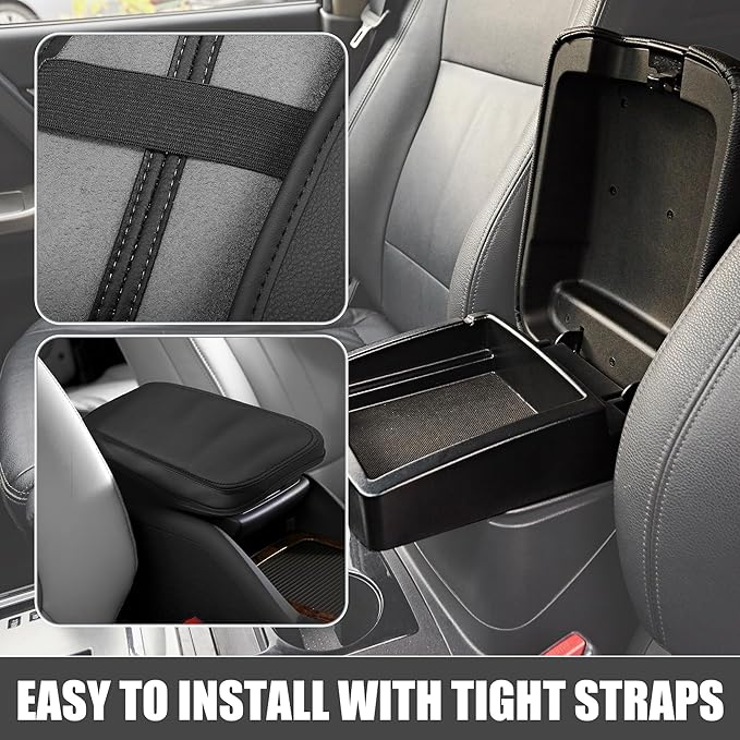 Car Center Console Pad Waterproof Armrest Seat Box Cover Protector Black for Nissan Sentra 2013-2019