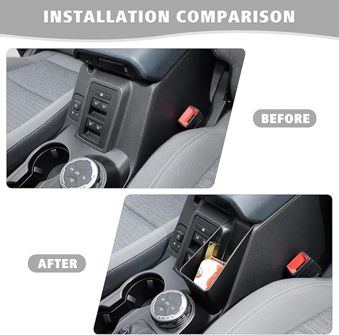 Jimen Center Console Hanging Organizer Compatible with Ford Bronco 2021-2025, Armrest Side Tray Storage Box