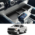 CDEFG for 2023 2024 2025 Chevy Silverado GMC Sierra Lower Console Organizer, Silverado Sierra 1500 Accessories Center Console Organizer Glove Box (for Full Console w/Bucket Seats ONLY)