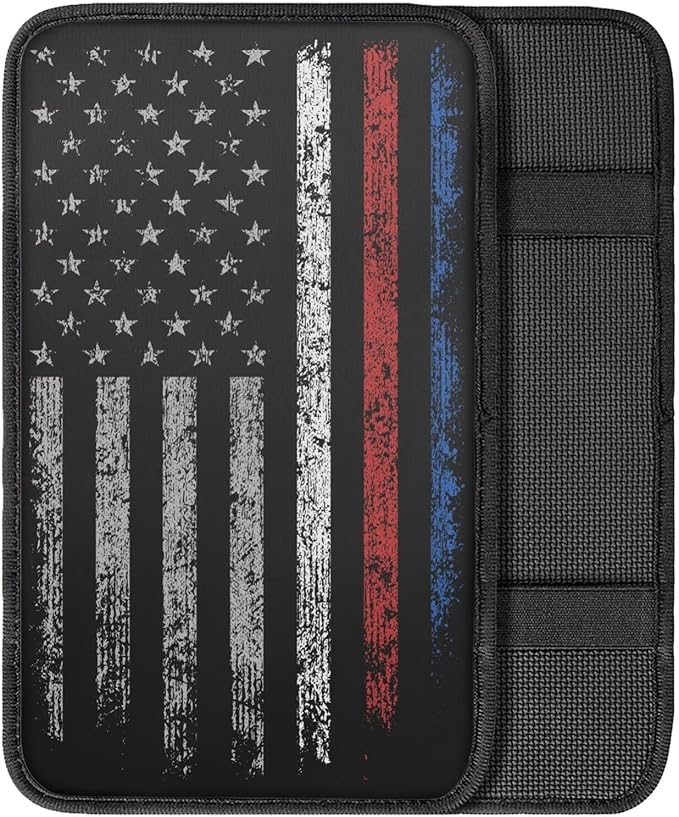 Mintutlipy Camouflage American Flag Car Center Console Cover Storage Box Mat Christmas Car Decoration Universal 12.3×7.5 Inches for Sedans SUV Vans