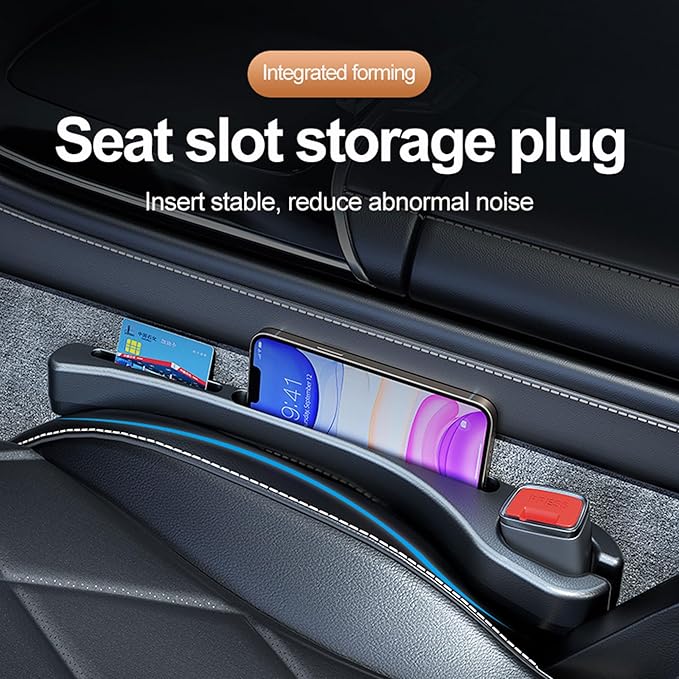 Car Seat Gap Filler, Leather Car Gap Filler Universal Fit for Most Cars and Trucks, Fill The Gap Between Seat and Consoles, Prevents Things from Falling Out, Pack of 2 PCS (Red)