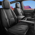 Automotive Seat Covers Universal Fit for Cars, SUV, Sedans, with Anti-Slip Breathable Faux Leather (Black, Front Seat)