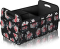 Femuar Car Trunk Organizer,Car Storage Organizer with 72L Large Capacity Waterproof Collapsible and 11 Pockets,Trunk Organizer for Car Suv/Jeep/Sedan, Large Size, Flower
