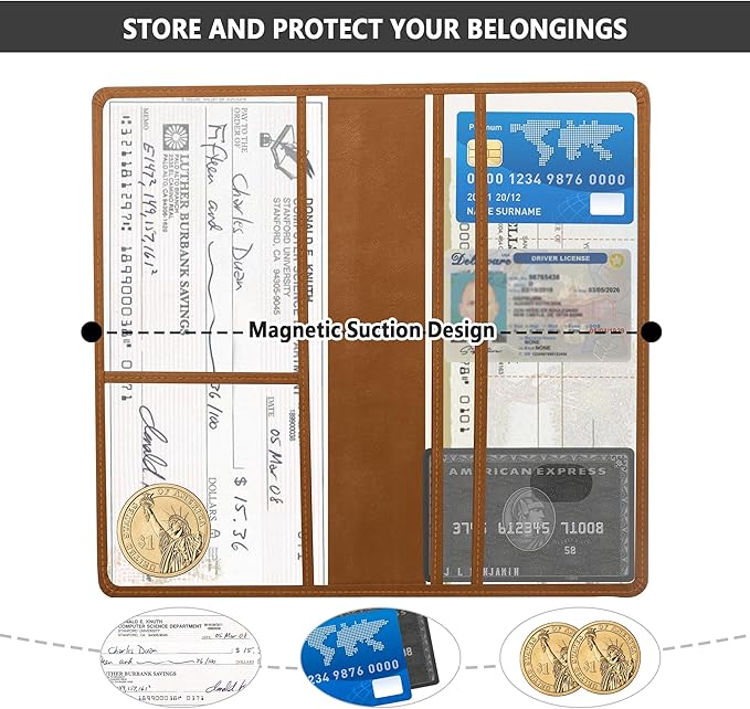 Car Registration and Insurance Holder,PU Leather Car Glove Box Organizer Car Document Holder for ID,Driver's License,Universal Car Organizer Car Accessories for Women/Men(Brown)