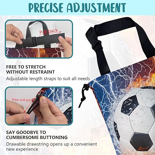 KXWQTRDD Car Garbage Bag Soccer Ball with Water and Fire Drawstring Car Trash Bag Hanging for Back Seat with Adjustable Buckle Canvas Vehicle Trash Can Easy-to-Install