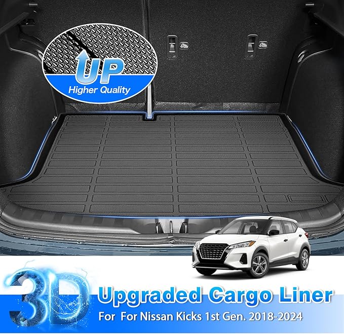Cartist Floor Mats & Cargo Liner Custom Fit for Nissan Kicks 2018-2024 Accessories All Weather Trunk Mats for Nissan Kicks Accessories Carpet Protection TPE Odorless