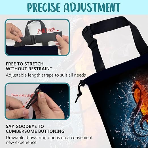 KXWQTRDD Car Trash Bag Music Note in Fire and Water Leak-Proof Waterproof Car Garbage Bag with Drawstring Foldable Canvas Trash Bin with Adjustable Buckle for Car Accessories, Travelling, Camping