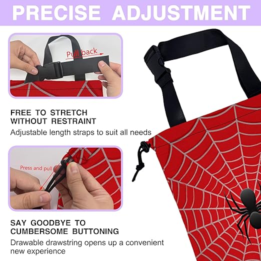 UUCBTAH Car Trash Bag Spider Web Car Garbage Bag Waterproof Car Trash Can for Back Seat with Adjustable Straps and Drawstring, Foldable Car Trash Bin for Car Accessories Vehicle Travelling Camping