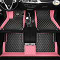 All-Weather car Floor MATS-Suitable for 99% of car Models,Leather car mat, offering Personalized Embroidery and Multiple Color Options,Provide Protection for car Rug (Pink1)