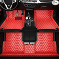All-Weather car Floor MATS-Suitable for 99% of car Models,Leather car mat, offering Personalized Embroidery and Multiple Color Options,Provide Protection for car Rug (Red Rice)