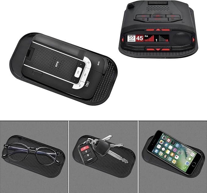 Radar Detector Dash Mat - Anti-Slip Magic Pad, Car Dashboard Non Slip Mat Dashboard Magic Mounting Pad for Radar Detector Passport 9500ix, Escort, Cobra, Beltronics, Whistler, Cell Phone (2 Pack)