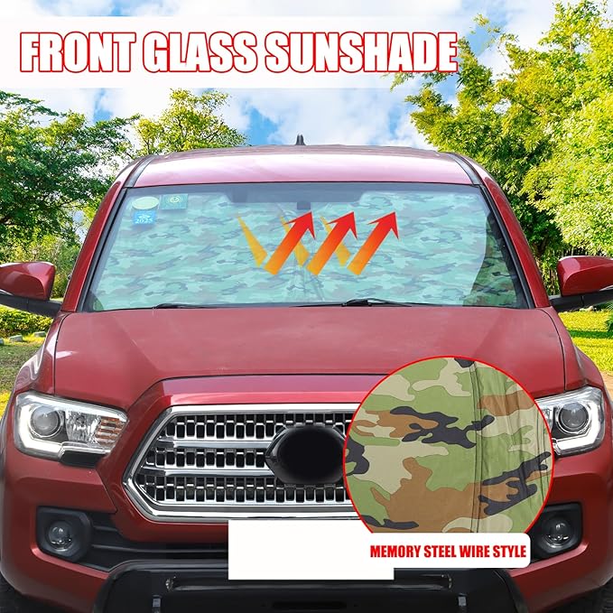 LLKUANG Car Windshield Sun Shade Compatible with Toyota Tacoma 2006-2024 Auto Windshield Sunshades Foldable Blocks UV Rays Sun Visor to Keep Your Vehicle Cool and Damage Free (Style F)