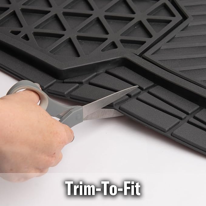 Dickies 3-Piece Black Adjustable-Runner Truck Floor Mats, Heavy-Duty Mats for Trucks — Black