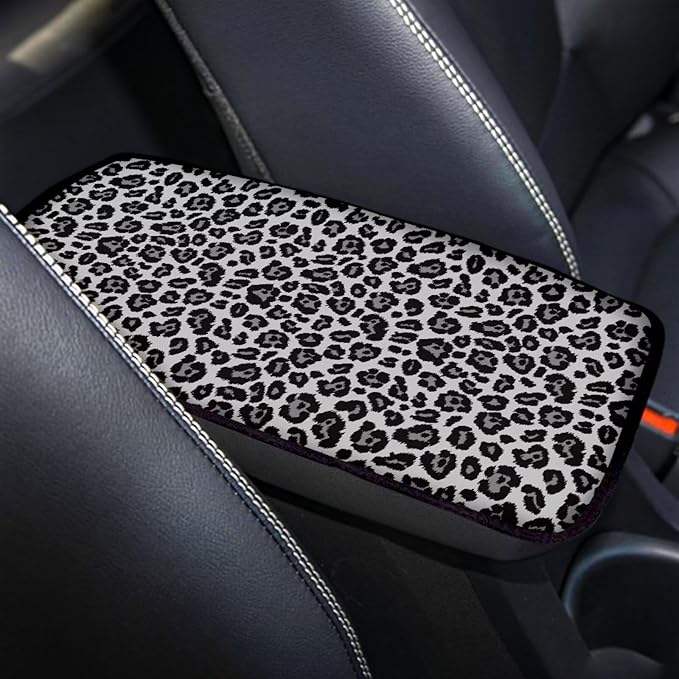 Mintutlipy Black Leopard Car Center Console Cover Car Decoration Accessories for Women Sweat Proof Wear Proof Car Armrest Protector