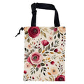 KXWQTRDD Car Garbage Bag Vintage Red and Pink Floral Hanging Canvas Car Trash Bag Drawstring Car Back Seat Organizer for Car Back Front Seat Console with Adjustable Buckle