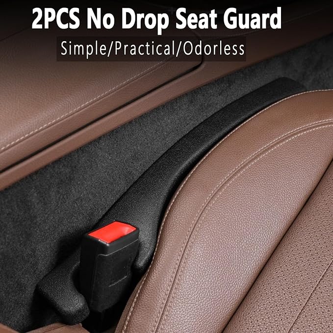 Uootill Car Seat Gap Filler Set of 2,Seat Gap Organizer, No Drop Seat Guard,2025 New Car Seat Side Gap Filler Organizer, Drop Seat Guards for Cars (Black 2Pcs)