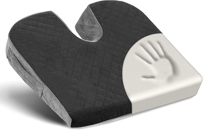 Kölbs Car Seat Cushion Truck Driver Cushion, Wedge Seat Cushion with Cutout for Coccyx Tailbone Pain Relief, Stylish Chic Jacquard Cover
