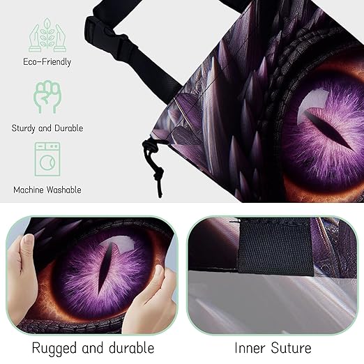 NHNXHWIA Purple Dragon Eye Car Trash Bag,Hanging Drawstring Car Garbage Bag,Waterproof Canvas Car Back Seat Organizer with Adjustable Buckle,for Vehicles,SUVs,Camping,Road Trips