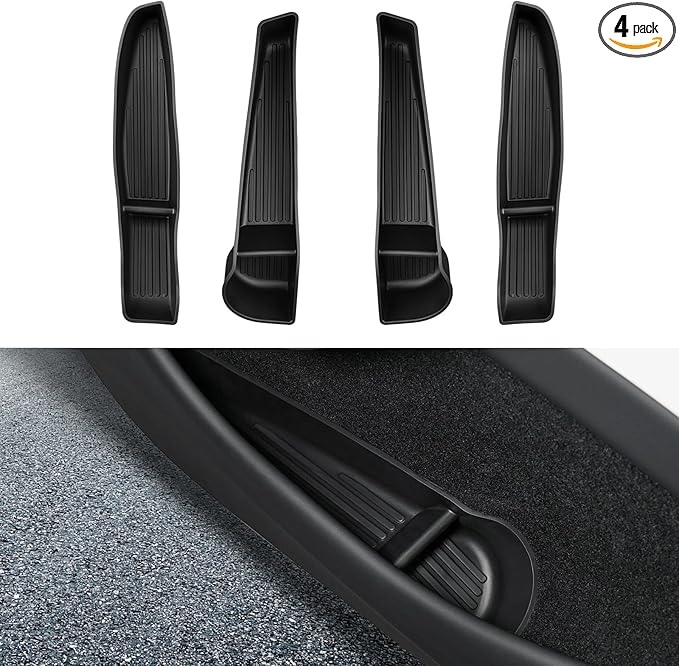 Motrobe 2026 Tesla Model Y Juniper Door Side Storage Box Door Pocket Liner Side Organizer Tray Waterproof TPE Front & Rear Model Y Juniper (Standard/Premium/Performance 2025/2026) Accessories