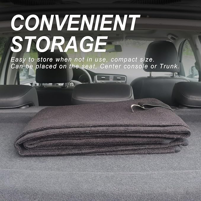 nbnhxnff Sweat Towel Car Seat Cover Protector Front Seats for Gym Workout, Running, Swimming, Beach and Hiking, Waterproof Universal Seat Cover for Car, Trucks, Van & SUV (Black, 1pcs Front Seat)