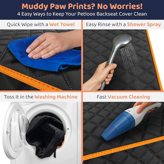 Petloox Front Seat Dog Cover for Car, Truck & SUV - Waterproof, Non-Slip Pet Car Seat Cover for Dogs - Durable, Easy to Install & Clean, Front Passenger Seat Protector for Pets & Vehicles