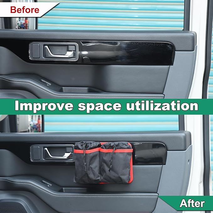 Car Water Cup Storage Bag Compatible with INEOS Grenadier 2020-2026, Co-Pilot Cup Holder Hanging Multi-Function Storage Bag Organizer Tray Interior Accessories (Red)