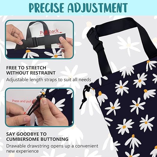 KXWQTRDD Car Garbage Bag Chamomile Flowers Hanging Canvas Car Trash Bag Waterproof Drawstring Car Back Seat Organizer for Car Back Front Seat Console with Adjustable Buckle