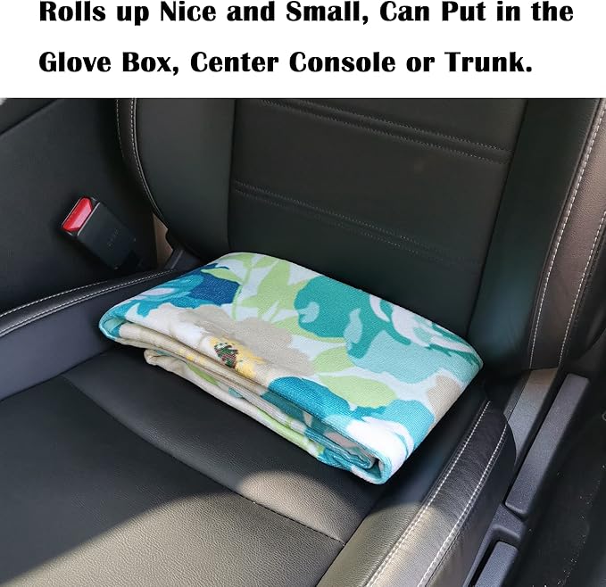 LoyaGour Car Seat Cover Protector Front Seats,for Gym Workout,Running,Swimming,Beach and Hiking,Waterproof Sweat Towel Bucket Seat Covers for Cars SUV Trucks (Chrysanthemum, 1Pcs)