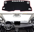 for Toyota Corolla Accessories 2019-2022 2023 2024 2025 2026 Dash Cover Dashboard Cover Mat Center Console Carpet Non-Slip Protector Sunshield Pad Custom Fit for Corolla 2020 2021, Red Trim