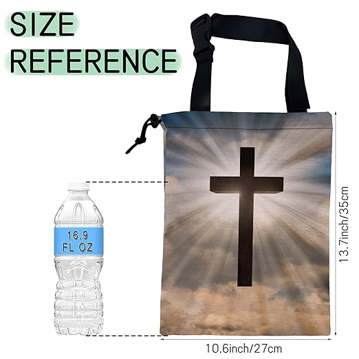 NHNXHWIA Jesus Christ Cross Car Trash Bag,Hanging Drawstring Car Garbage Bag,Waterproof Canvas Car Back Seat Organizer with Adjustable Buckle,for Vehicles,SUVs,Camping,Road Trips