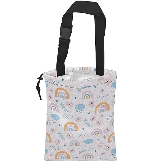 ghatobty Car Trash Bag Hanging Cloud Rainbow Flower Car Trash Can Waterproof Garbage Bag Hanging for Car Back Seat