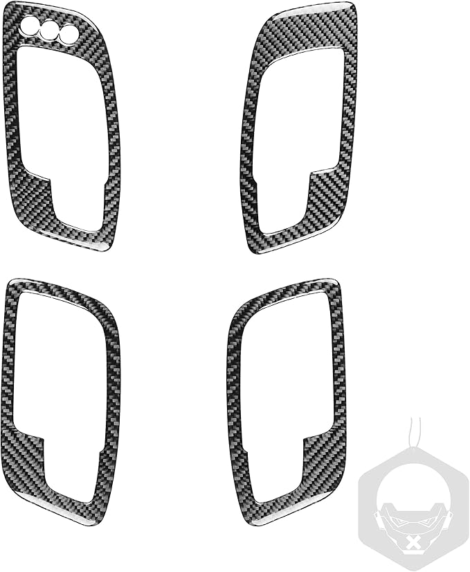 NVCNX Real Premium Carbon Fiber for Chrysler 300 Accessories 2015-2023 2016 2017 2018 2019 2020 2021 2022 S/C/Limited/Touring Door Handle Cover Interior Trim Sticker Decal 4PCs with Seat Memory Holes