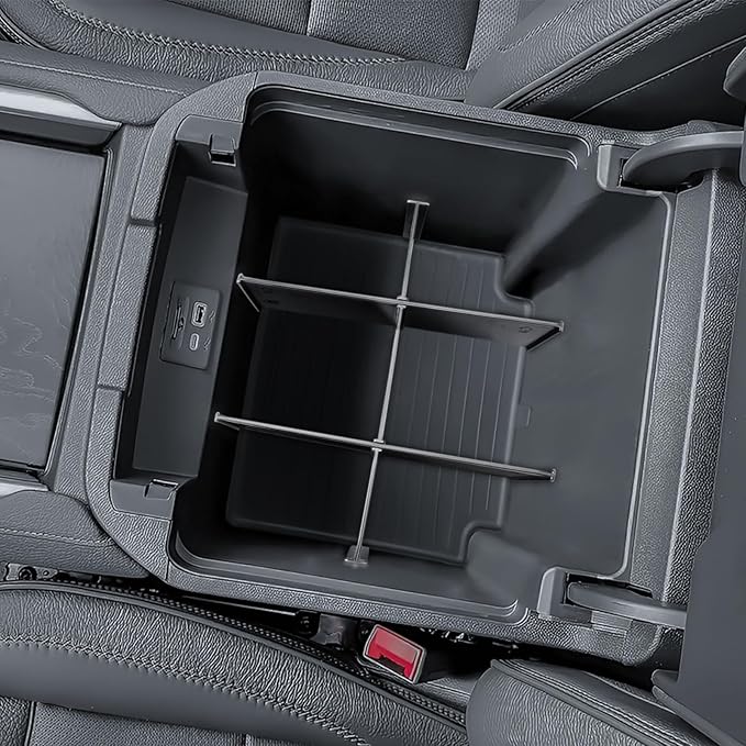 EDBETOS Center Console Organizer for 2021-2025 Chevy Tahoe/Suburban and 2021-2024 GMC Yukon, Fit Standard Console with Charging Socket Only, NOT for Power Sliding Console. Won't Block Original Tray