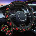 Cherry Hearts Red Steering Wheel Cover - Cherry Hearts Red Steering Wheel Cover Car Women Breathable Universal for 14-15 Inch Anti-Slip 2 Pieces Car Coasters for Men Women
