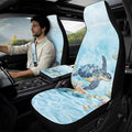 Qeluxign 5 Pieces Car Seat Cover Full Set,Sea Turtle Ocean Coral Seat Covers Car Seatbelt Pads Vehicle Center Console Armrest Cover Pad for Truck SUV Sedan Automotive Interior Decor Accessorie